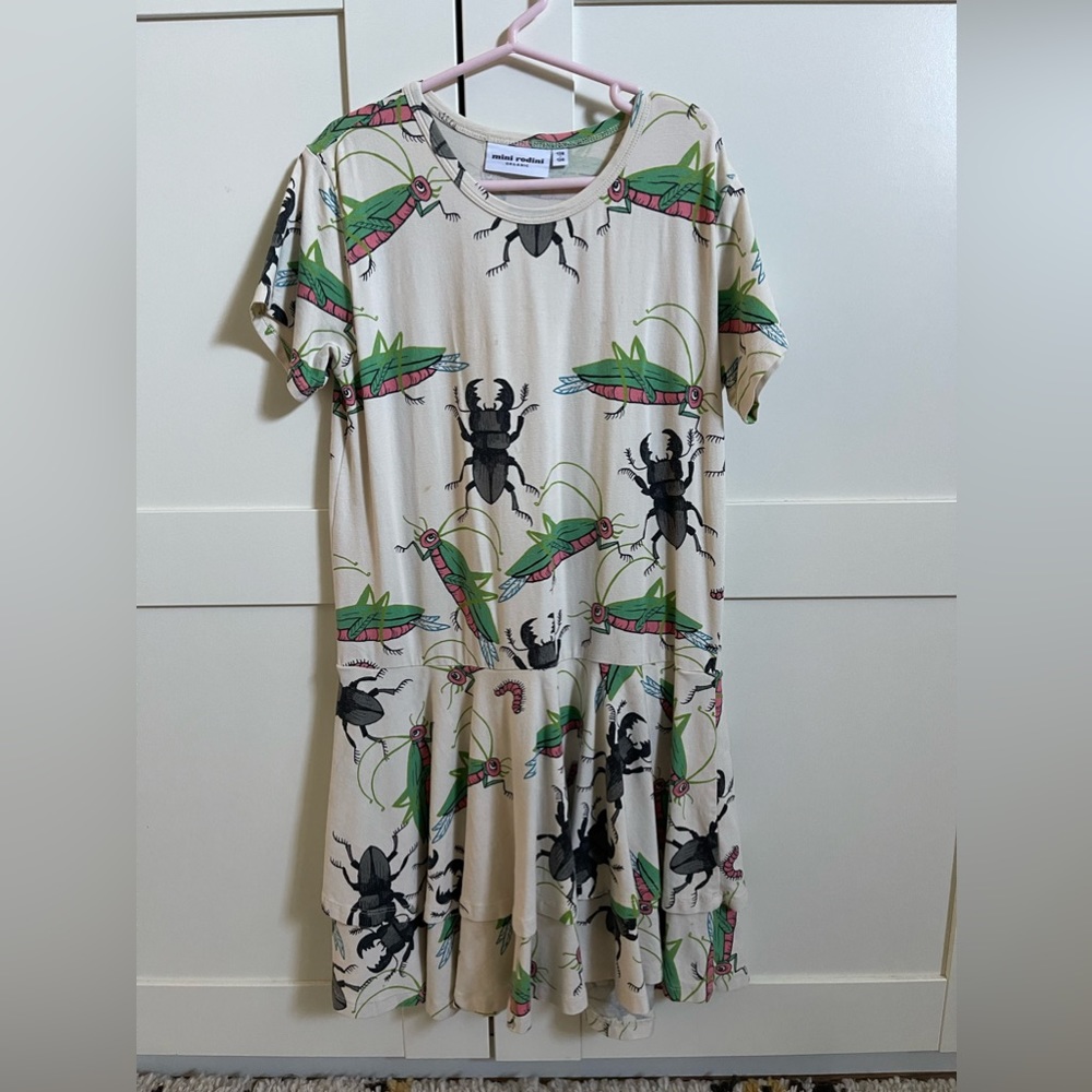 Mini Rodini beetle short sleeve dress